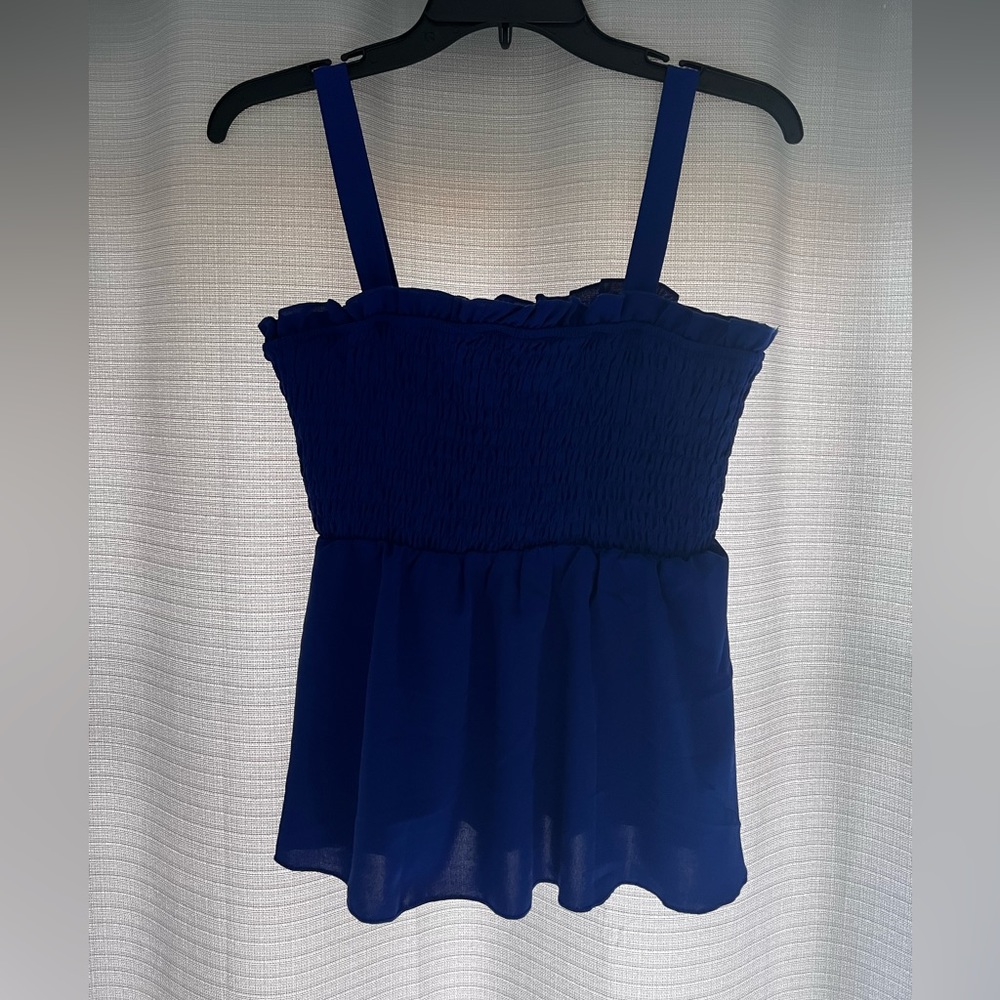 Frill Trimmed Shirred Bust Cami Top